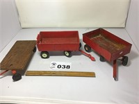 2 ERTL WAGONS, 1 HOMEMADE