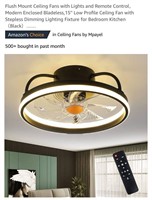 Flush Mount Ceiling Fans with Lights and Remote