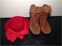 Ladies Dress Wool Hat and Leather Boots