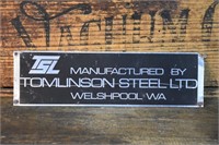 Tomlinson Steel Builders Plate