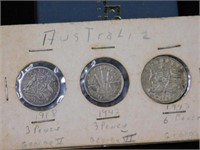 Australian 3 & 6 pence coins (3)