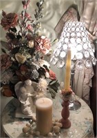 Lamp, Decor, Silk Flower Arrangement in Angel