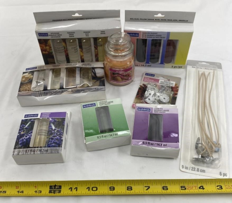 Lot Of Candle Supplies, Including Wicks & Scents