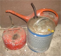 Kerosene can, gas can and water can.