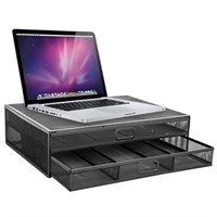 Monitor Stand Riser with Drawer - Metal Mesh D
