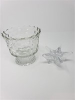 Crystal Footed Bowl and Crystal Paperweight