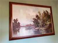 Original Oil on Canvas in Burl Frame