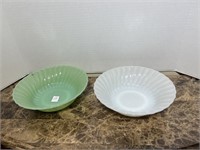 WHITE AND GREEN FIRE KING BOWLS