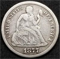 1877-CC Carson City Seated Liberty Silver Dime