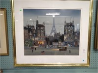 SERIGRAPH STREET SCENE BY MICHEL DELACROIX 39x34