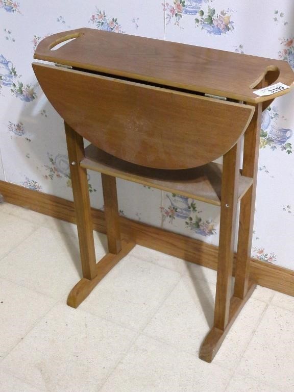 Wood Drop Leaf Side Table - approx 24" tall  & 21"