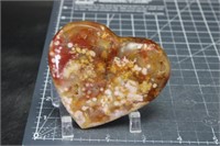 Large High Quality Flower Agate Heart, 7oz