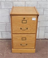 Wood file cabinet with key