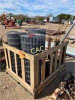 Wooden Crate w/2 Rolls Net Wire, Tomato Cages