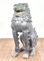 Chinese Bronze Temple Guardian Dog Sculpture