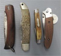 (4) Folding knives, includes Schrade Waldon, 226H