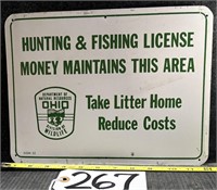 Hunting Fishing License Money Maintains Park Sign