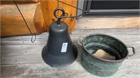 Hanging Iron Bell w/ Tin Bucket