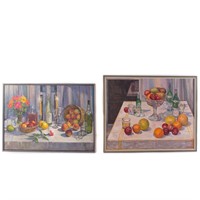Two Table Top Still lifes, oils