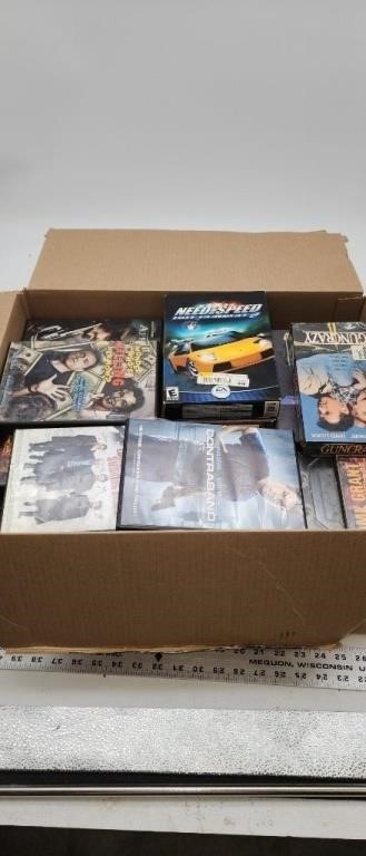 Box of games and movies