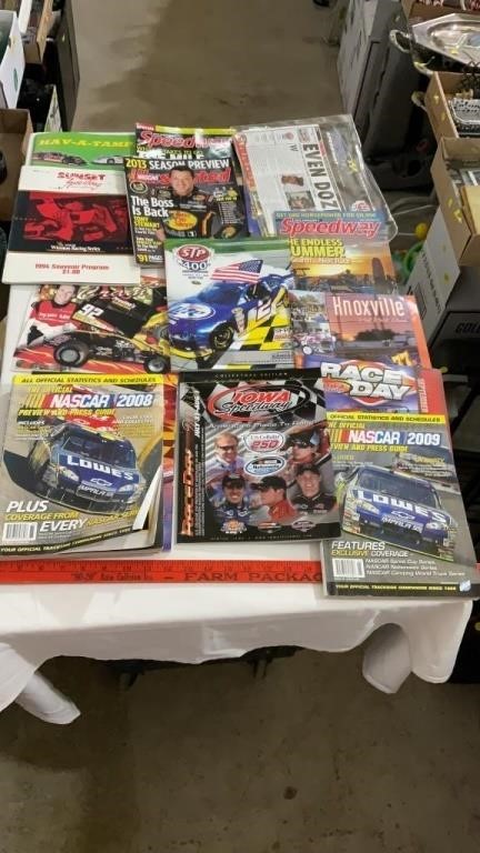 Racing magazines.