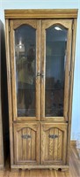 76” x 30” cabinet with glass shelves and doors