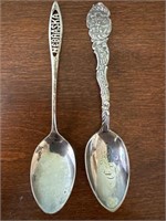 (2) sterling silver Nebraska collector spoons