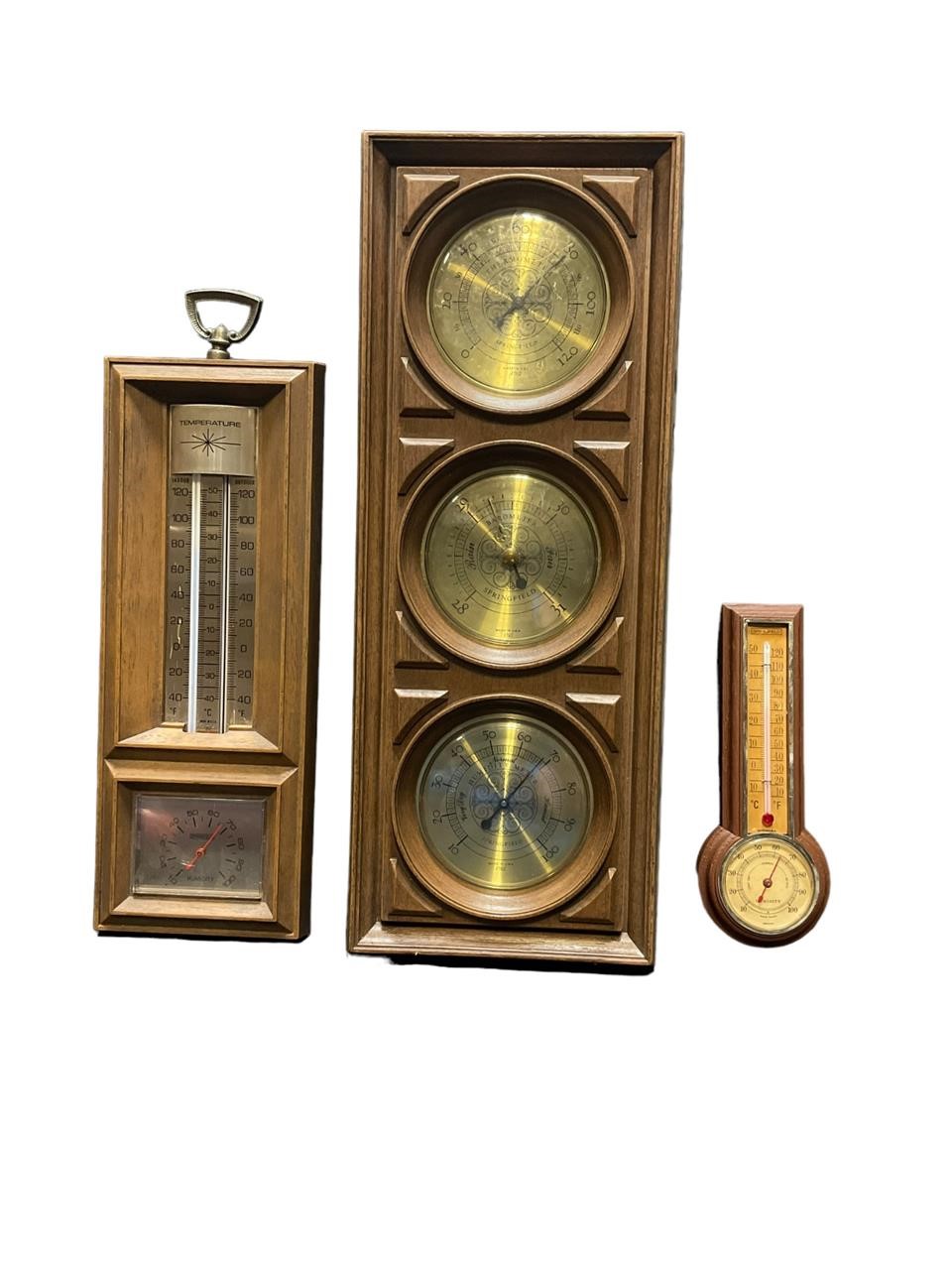 3-Vintage Springfield Barometer/Weather Stations
