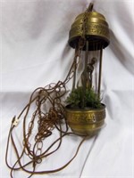 Vintage 70's Hanging or Tabletop 21" Oil Rain Lamp