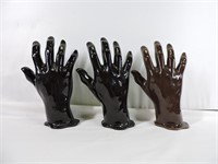 3 Vintage Porcelain Glove Store Displays