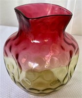 Vintage Small Inverted Dot Amberina Vase