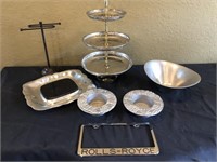 Aluminum Serving Pieces; Bowl, Platter