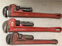 3 iron Pipe wrenches incl. Ridgid