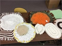 Crocheted yarn pieces