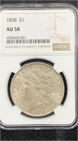 1898 Morgan Silver Dollar NGC AU58