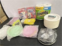 New party supplies-paper towels, plates and more
