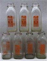 (7) Miller Milk bottles