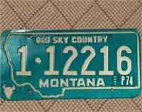 1974 Montana License Plate