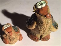 Folk Art Pair of turtle figurines, artist signed