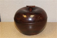 Exotic Wood Carved Apple Box