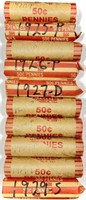 (10 Rolls 1920's Wheat Cent Penny Lot