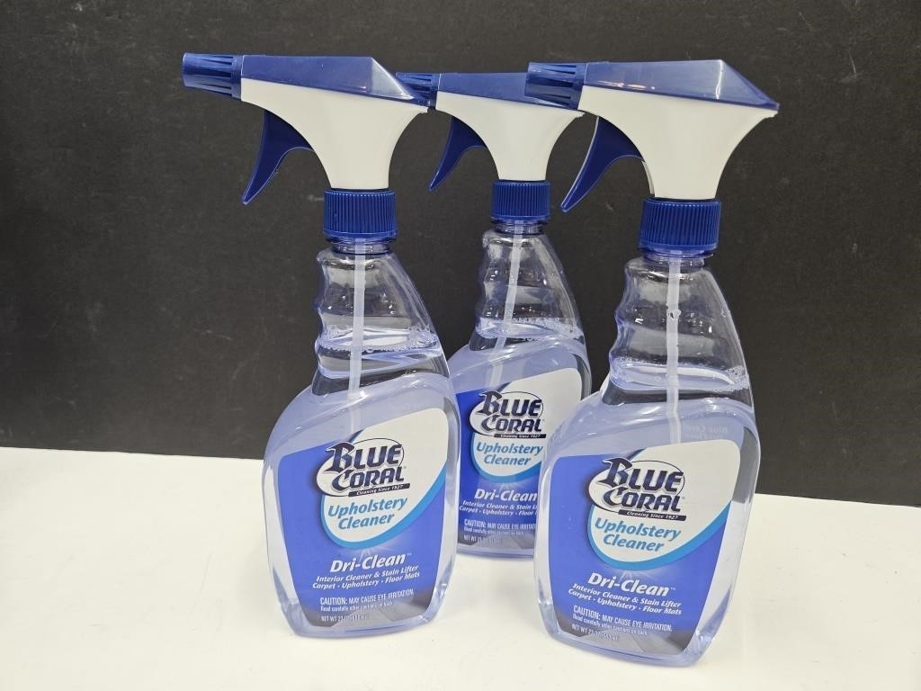 3 Bottles of Blue Coral Upholstrey Cleaner