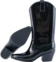 Mid Calf Waterproof Rain Boots Black Size 10