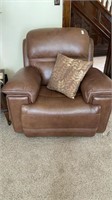 Electric leather rocker recliner with pillow, 45