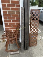 Wrought iron garden bench- Newly painted sides