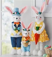 Set of 3 plush bunny decor