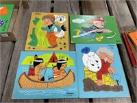 4 Vintage Wood Puzzles