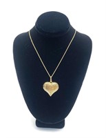 Sterling silver gold wash open heart pendant