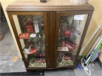 ANTIQUE DISPLAY CABINET MEASURES APPROXIMATELY