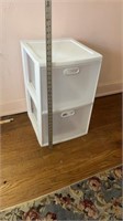Plastic 2 drawer storage cabinet